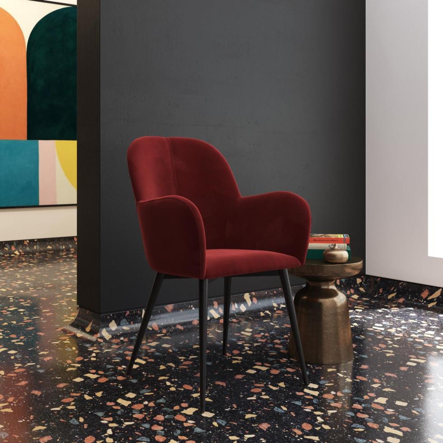 Burgundy accent chair discount
